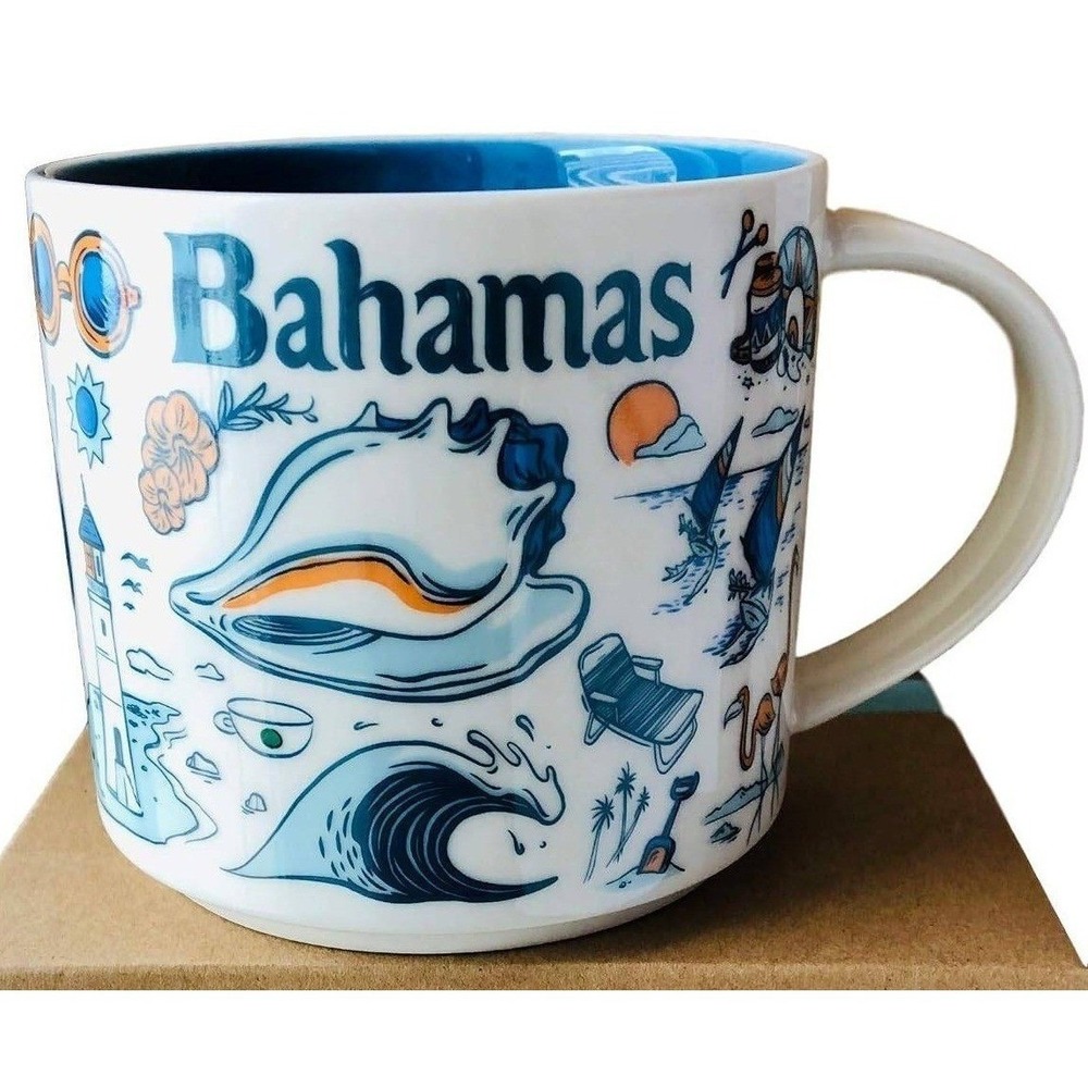 Starbucks Been There Series Across the Globe Bahamas Mug White/Blue 14 oz NEW